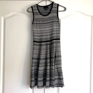 Black and white knit dress
